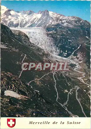 Moderne Karte Merveille de la Suisse Grimsel Furka Cols alpestress et le Glacier du Rhone