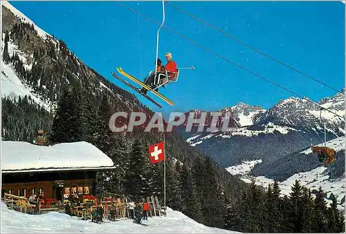 Cartes postales moderne Lenk Bo Sesselbahn Walleg Mulkerblatten Berghaus