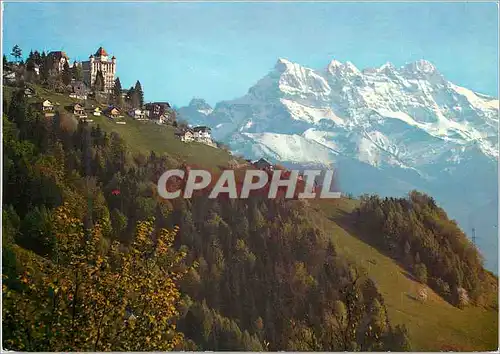 Cartes postales moderne Schweiz Caux sur Montreux et les Dents du Midi Centre mondial pour le Rearment moral