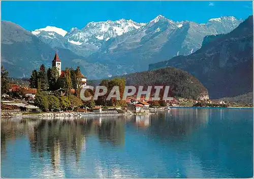 Moderne Karte Brienz mit Kirche Gwachtenhorn Tierberge und Benzlauistock