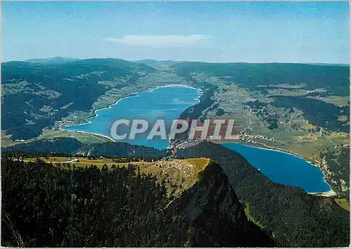 Moderne Karte Sommet de la Dent de Vaulion Lacs de Joux et Brenet Vue aerienne