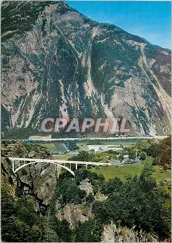 Moderne Karte Le pont du Gueuroz le plus haut d Europe sur la route de Martigny a Salvan