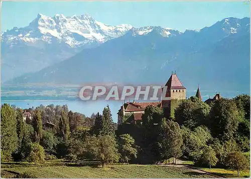 Moderne Karte Blonay pres Montreux Lac Leman et les Dents du Midi