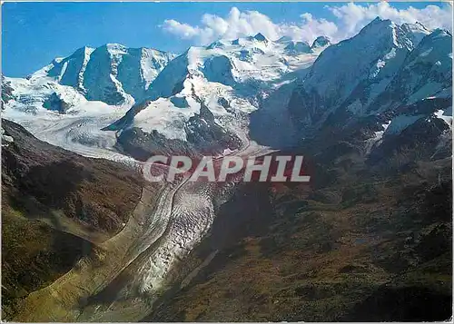 Moderne Karte Bernina Monteratschgletscher bei Pontresina Piz Palu Bellavista Piz Bernina