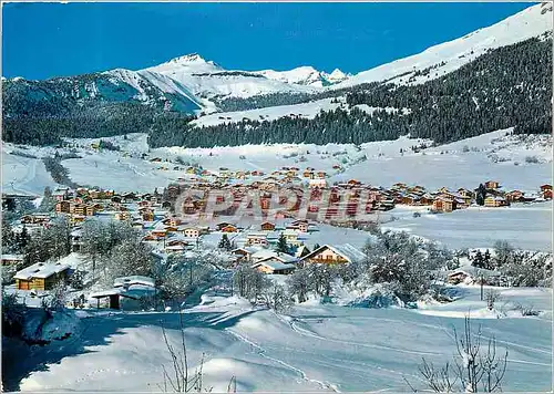 Cartes postales moderne Flims Dorf gegen das Skigebiet