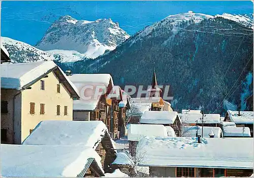 Cartes postales moderne St Luc en hiver Val d Anniviers Vs Suisse ouverte toute l annee telesiege pour Tignousa pistes e