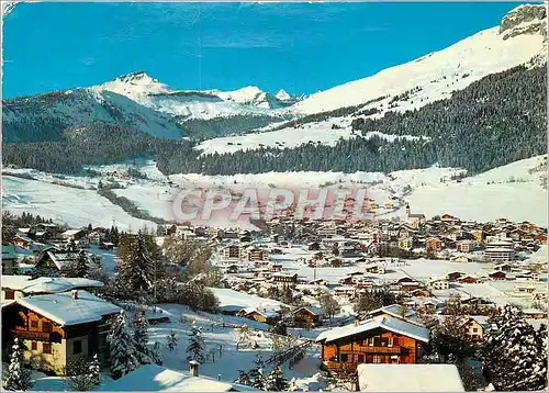 Cartes postales moderne Flims Dorf gegen das Skigebiet von Nagiens und Cassons