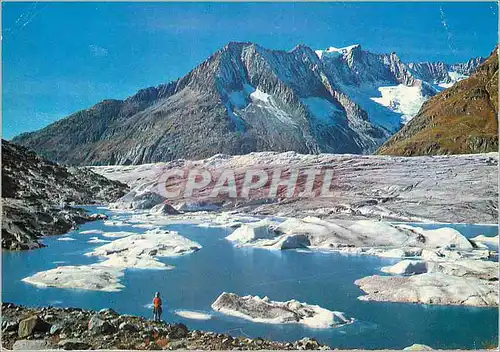 Moderne Karte Der Marjelensee am Grossen Aletschgletscher Geisshorn