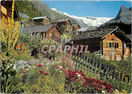 Cartes postales moderne Val d Herens Valais village et glacier de Ferpecle