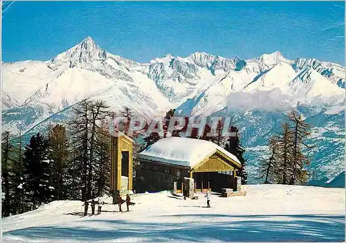 Cartes postales moderne Weg Kapelle Hannigalp Bietschhorn
