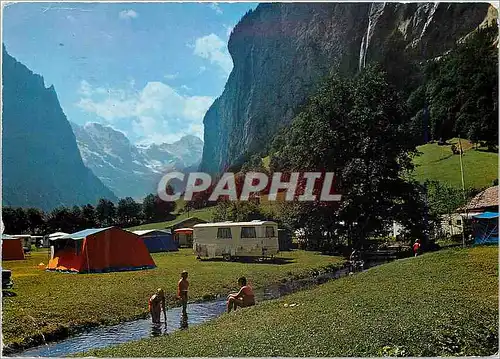 Cartes postales moderne Lauterbrunnen Camping Jungfrau Grosshorn Breithorn