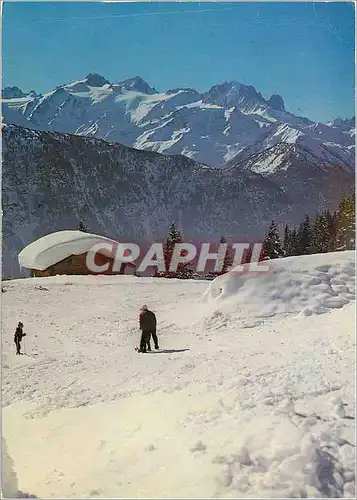 Moderne Karte Vue de la Creusaz Chaine des Alpes