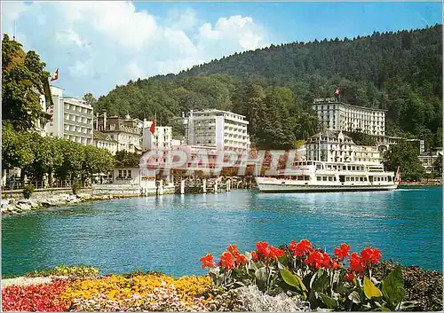 Ansichtskarte AK Brunnen Vierwaldstattersee Bateau