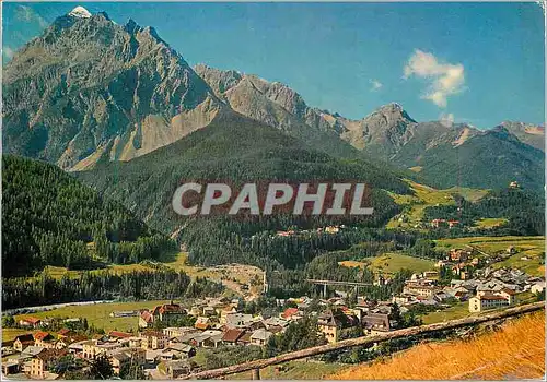 Ansichtskarte AK Scuol Tara Sp Vulpfra Suisse Das alpine Heilbad Station thermale des Alpes Scuel mit Piz Pisocgr