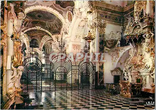 Ansichtskarte AK Einsiedeln Inneres der Klosterkirche