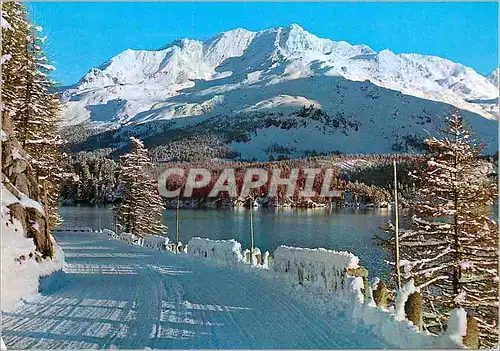 Cartes postales Winterabend am SiLsersee mit Piz CarvaTsch