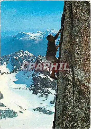 Cartes postales moderne Varappe a la Chandelle du Portalet Massif du Trient Alpinisme