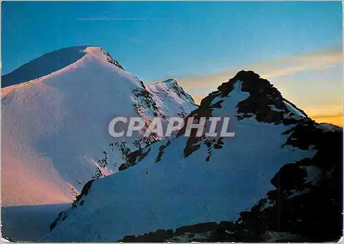 Cartes postales moderne Abendrot Bergrestaurant Corvatsch Piz Murtel links rechts Piz Corvatsch