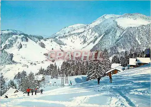 Cartes postales moderne Caux s Montreux champs de ski et vue sur Les Avants Sonloup