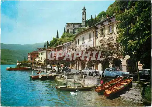 Moderne Karte Morcote Lac de Lugano Vue generale