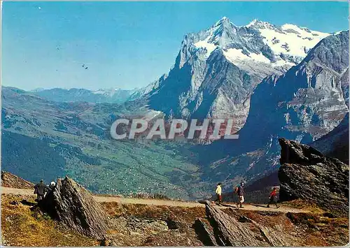 Moderne Karte Kleine Scheidegg Blick auf Grosse Scheidegg Wetterhorn m und Grindelwald