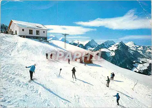 Moderne Karte Champs de ski de Vounetz Charmey en Gruyere