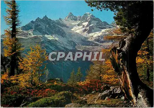 Moderne Karte Obergabelhorn und Wellenkuppe bei Zermatt