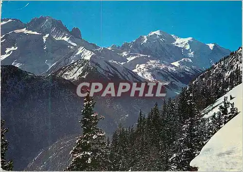 Cartes postales moderne Vue de la Creusaz Les Marecottes sur l Aiguille Verte et le Mont Blanc