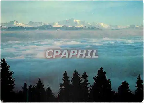 Cartes postales moderne Mont Blanc et mer de brouillard vus du Jura