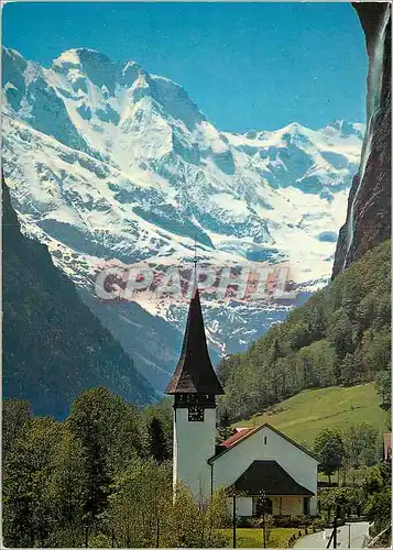 Cartes postales moderne Lauterbrunnen Kirche und Grosshorn