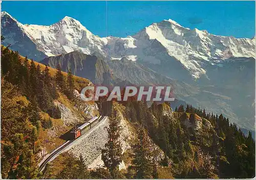 Cartes postales moderne Switzerland Schynige Platte Bahn mit Eiger Monch Jungfrau