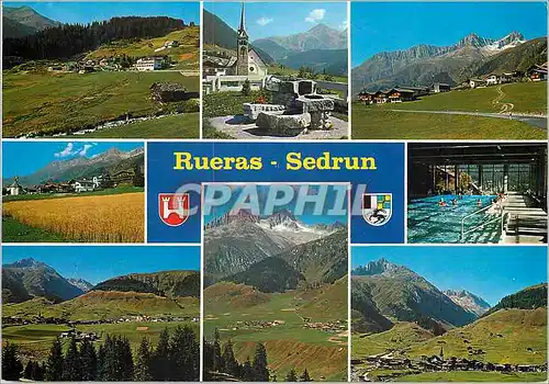 Moderne Karte Switzerland Rueras und Sedrun Graubunden