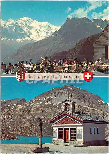 Cartes postales moderne Barrage d Emosson Suisse Restaurant et chapelle du Col de la Geulaz Finhaut Valais