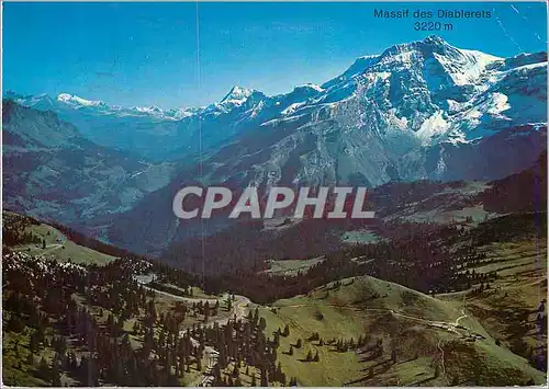 Cartes postales moderne Massif des Diablerets Suisse Route du Col de la Croix entre Villars et les Diablerets