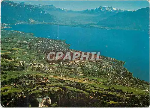Cartes postales moderne Lumieres et couleurs sur le Lac Leman Vevey Montreux et les Alpes