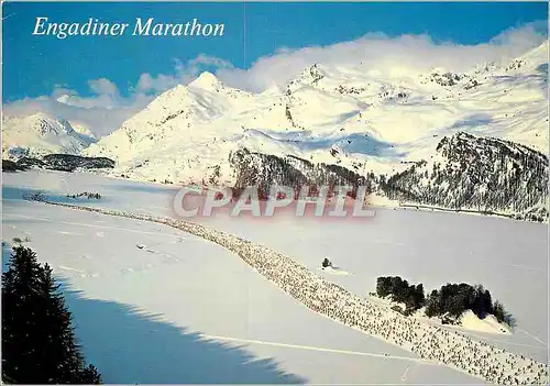 Cartes postales moderne Engadiner Marathon auf dem Silsersee mit Piz Longlin
