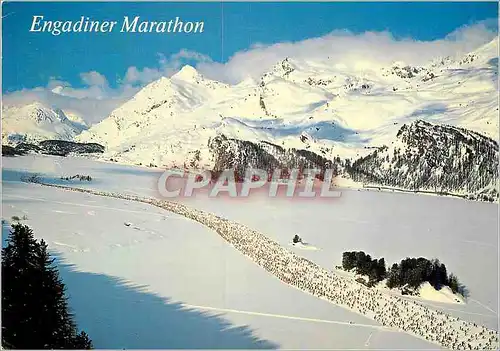 Moderne Karte Engadiner Marathon auf dem Silsersee mit Piz Longlin