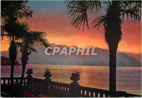 Cartes postales Ticino Pitoresco Sunset on Lake Major