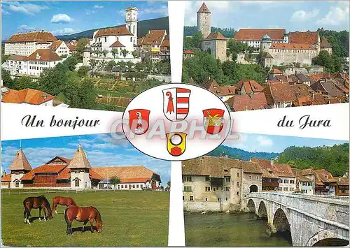 Cartes postales Un bonjour du Jura Delemont Porrentruy Saignelegier Saint Ursanne