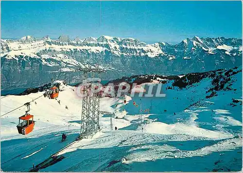 Cartes postales Kabinenbahn Tannenbodenalp Maschgachamm mit Abfahrt Walensee und Churfirsten