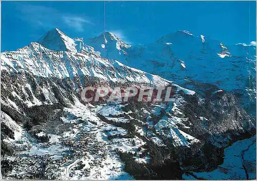 Cartes postales Wengen Bo Sonnenterrasse Alpiner Wintersportplatz Eiger Monch und Jungfrau