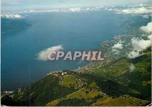 Cartes postales les Rochers de Naye vue depuis le sommet sur Caux Montreux Vevey et le Lac Leman Blick auf den G