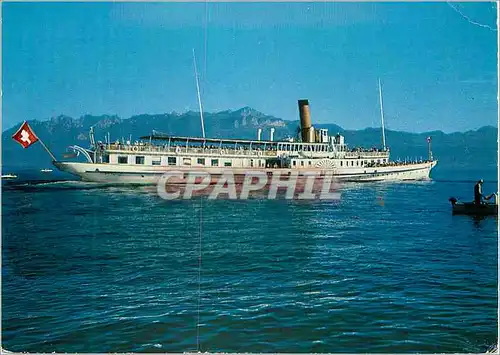 Cartes postales Lac Leman La Suisse de la C g n passagers restaurant a bord Bateau