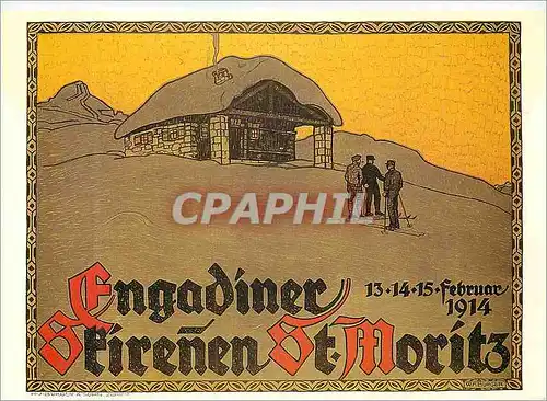 Moderne Karte Plakat fur Verkehrsverein St. Moritz Ski