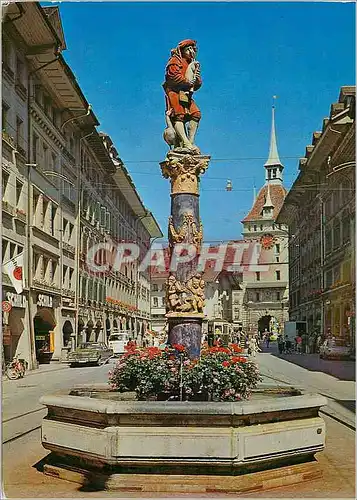Cartes postales moderne La fontaine dujoueur de cornemuse