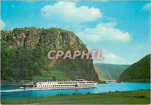 Moderne Karte Rhein Die Lorelei Bateau