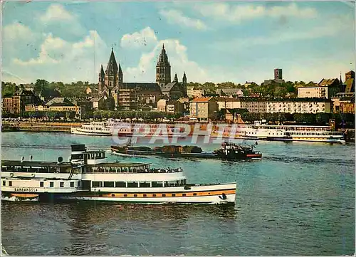 Cartes postales moderne Rheinblick mit Dom Bateau