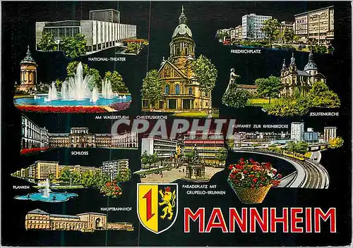 Moderne Karte Beautiful places Mannheim