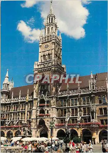 Cartes postales moderne Marienplatz avec Hotel de Ville