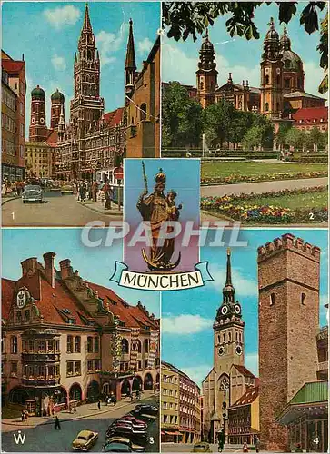 Cartes postales moderne Nationaltheater Hofbrauhaus Frauenkirche Lowenturm